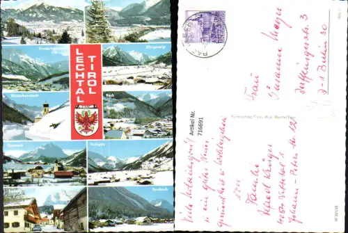 716691 Mehrbild AK Lechtal Reutte Weißenbach Vorderhornbach Stanzach Holzgau Forchach Boden im Winter