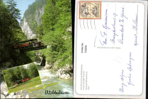 716696 Mehrbild AK Wildschönau i. d. Kundler Klamm Eisenbahn Brücke Wildschönau Überau