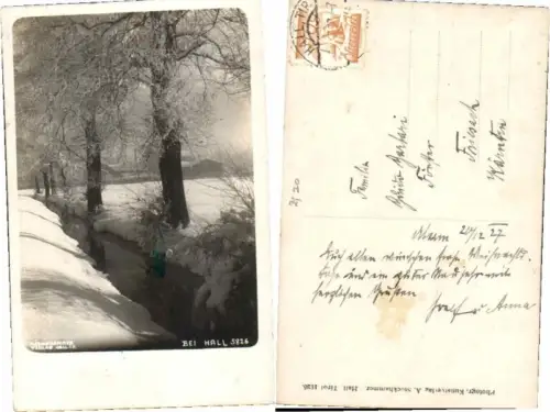 67249,Fotokarte Hall in Tirol Winteransicht 1925