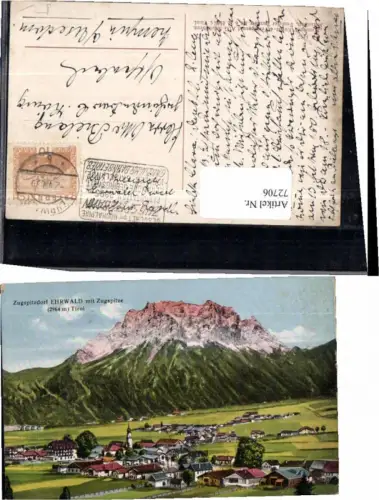 72706,Ehrwald m. Zugspitze COLOR 1920
