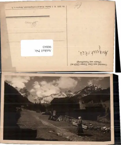 90843,Gauertal bei Schruns Drei Türme 1924