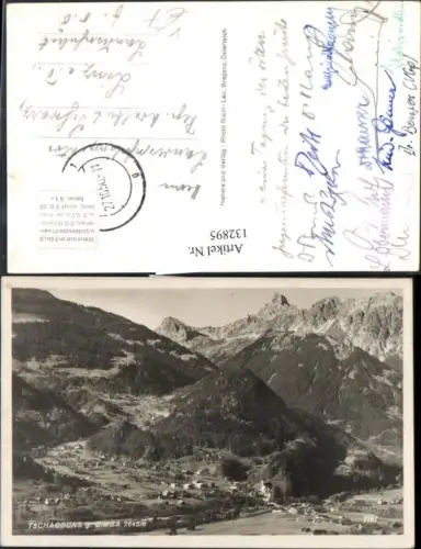 132895,Tschagguns g. Zimba Ansicht 1950 pub Risch Lau 7187