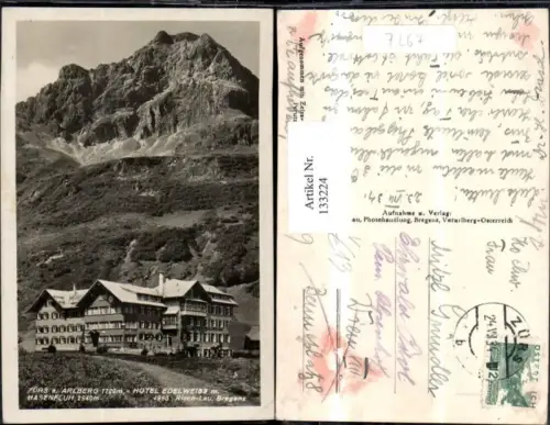 133224,Zürs a. Arlberg Hotel Edelweiss Hasenfluh 1934 Ansicht pub Risch Lau 4980