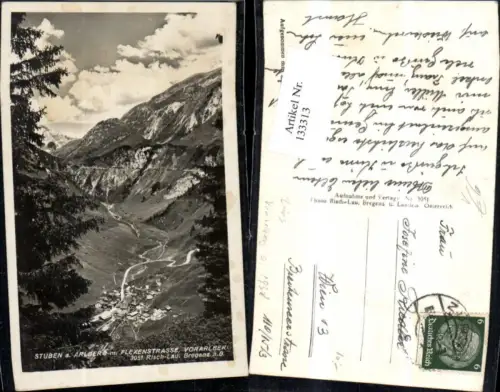 133313,Stuben a. Arlberg m. Flexenstrasse 1938 pub Risch Lau 3051