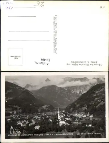 133408,Schruns i. Montafon geg. Zimba Vandanserwand Ansicht pub Foto Wolf 1627