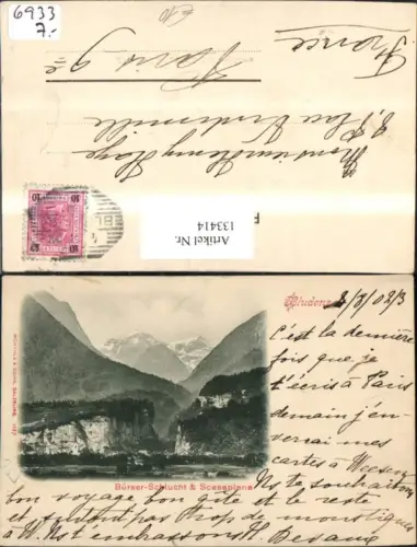 133414,Bludenz Bürser-Schlucht u. Scesaplana 1902