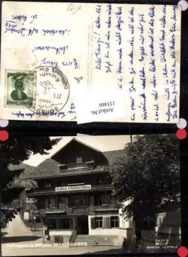 133466,Tschagguns i. Montafon Ansicht Gasthof u. Pension Sonne 1958 pub Foto Wolf