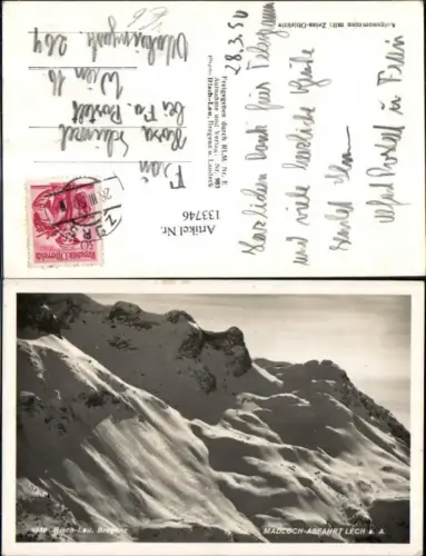 133746,Madloch Abfahrt Lech Winteransicht pub Risch Lau 1950