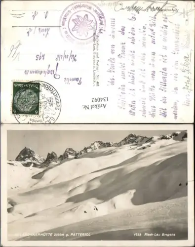134092,Heilbronnerhütte g. Patteriol Partenen Winteransicht 1941 pub Risch Lau 4633