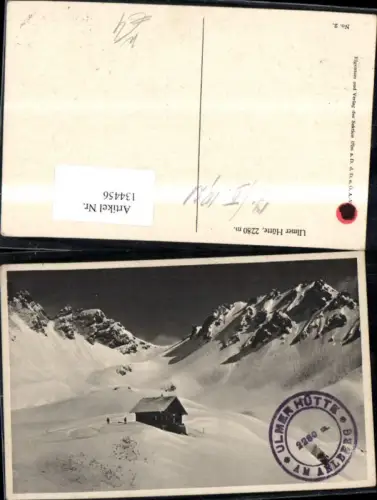 134456,Ulmer Hütte am Arlberg Winteransicht 1921