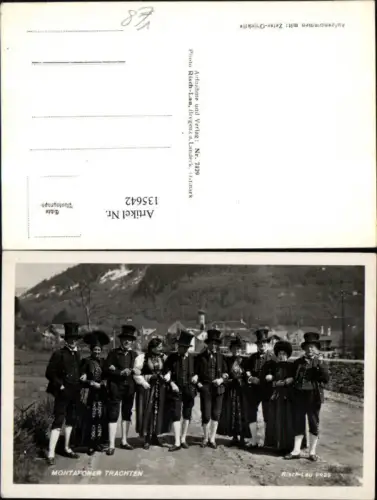 135642,FotoAk Gruppenbild Montafoner Trachten pub Risch Lau 7429