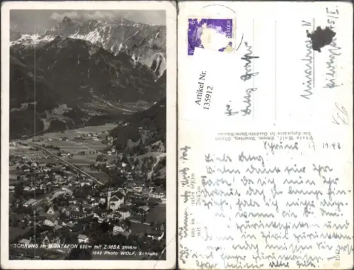 135912,Schruns i. Montafon m. Zimba 1942 pub Foto Wolf