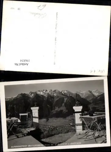 196834,Alpengasthof Muttersberg geg. Bludenz u. Rhätikon Terrasse