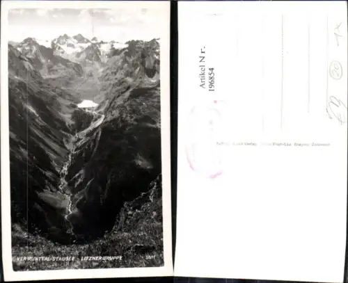196854,Vermunttal Stausee Litznergruppe Foto Ak pub Risch Lau 5211