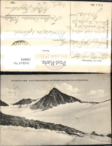 196891,Scesaplana m. Brandnerferner u. Straßburgerhütte Brand Bludenz