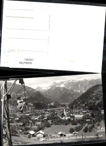 196901,Foto Ak Schruns Hochjochbahn geg. Zimba Bergbahn Seilbahn Sessellift pub Risch Lau 3139