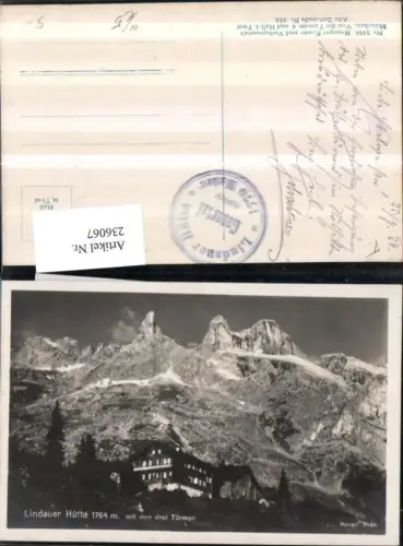 236067,Lindauer Hütte Berghütte m. d. Drei Türmen b. Schruns