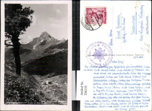 236155,Freiburger-Hütte Berghütte geg. Rogelskopf b. Dalaas pub Risch-Lau