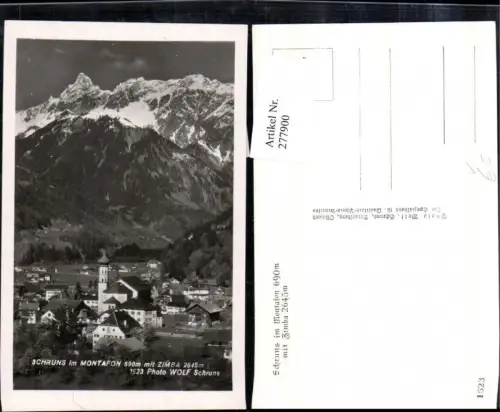 277900,Schruns im Montafon Totale m. Zimba Bergkulisse pub Foto Wolf 1623