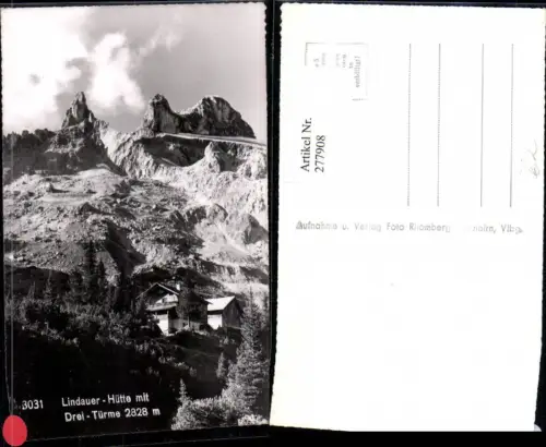 277908,Lindauer-Hütte Berghütte b. Schruns m. Drei Türme Bergkulisse
