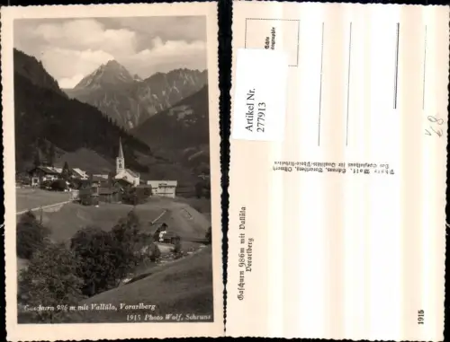 277913,Gaschurn Totale m. Vallüla Bergkulisse pub Foto Wolf 1915