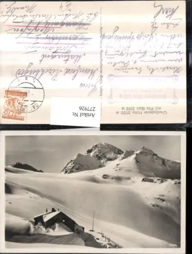 277926,Wiesbadener Hütte b. Partenen m. Piz Buin Bergkulisse