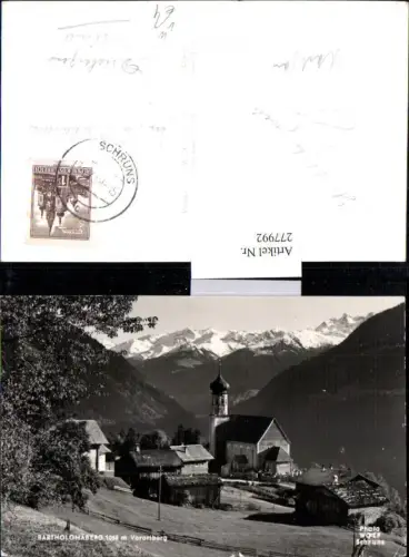 277992,Bartholomäberg Teilansicht Kirche Bergkulisse pub Foto Wolf