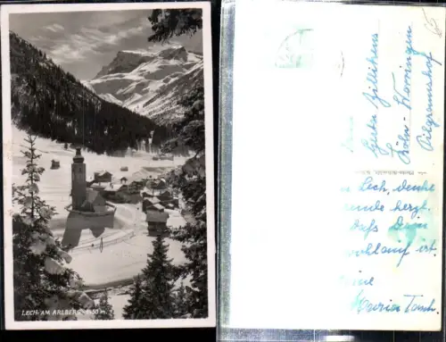 307833,Lech am Arlberg Totale Kirche Bergkulisse Winterbild