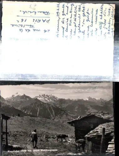 307842,Kapellalpe b. Schruns geg. Rhätikongruppe Bergkulisse