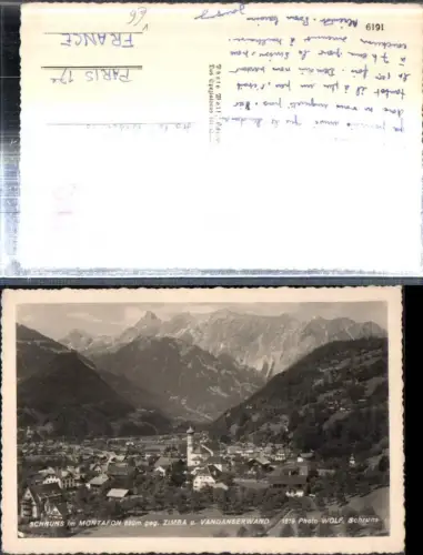 307843,Schruns im Montafon Totale geg. Zimba u. Vandanserwand Bergkulisse pub Foto Wolf 1619