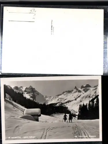307848,Im Gauertal b. Tschagguns Drei Türme Bergkulisse Skifahrer Winterbild pub Risch-Lau 7845