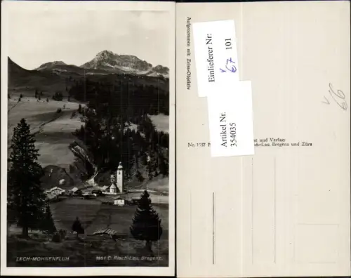 354035,Lech Mohnenfluh Totale Bergkulisse pub Risch-Lau 1957