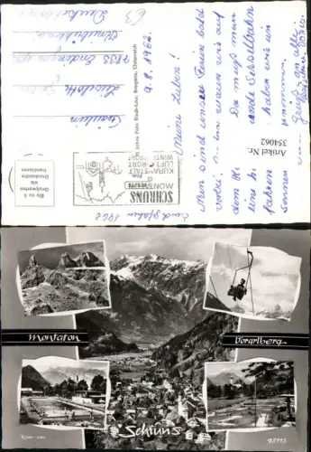 354062,Schruns im Montafon Totale Sessellift Schwimmbad Mehrbildkarte pub Risch-Lau
