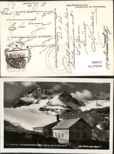 354080,Silvretta Wiesbadenerhütte Berghütte b. Partenen m. Piz Buin pub Risch-Lau 4381