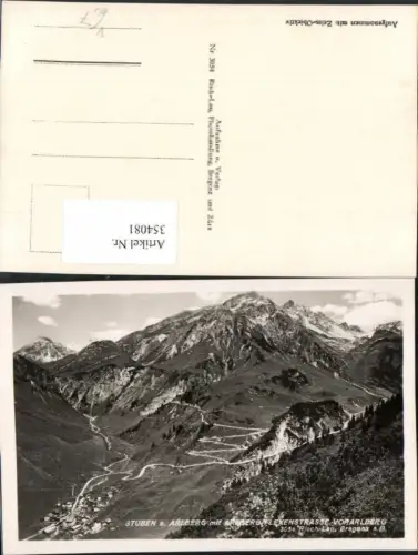 354081,Stuben am Arlberg Totale m. Flexenstraße Bergkulisse pub Risch-Lau 3054