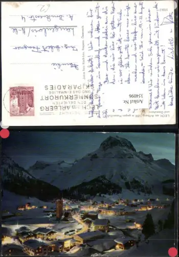 354096,Lech am Arlberg Totale geg. Hasenfluh u. Omeshorn Bergkulisse Winterbild pub Risch-Lau