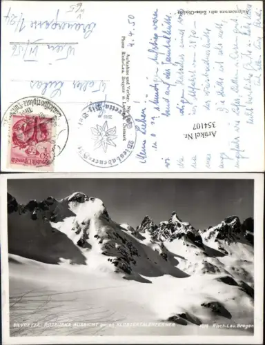 354107,Silvretta Rotfurka geg. Klostertalerferner b. Partenen Bergkulisse pub Risch-Lau 4219