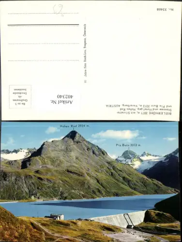 402340,Bielerhöhe b. Gaschurn m. Silvretta-Stausse Talsperre u. Hotel Bergkulisse