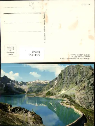 402341,Lünersee See b. Vandans m. Douglashütte geg. Seekopf Bergkulisse