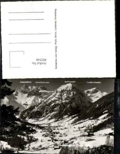 402348,Brand b. Bludenz Totale Bergkulisse Winterbild