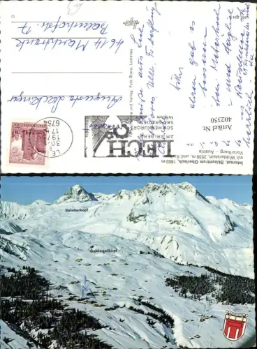402350,Oberlech Totale m. Widderstein u. Karhorn Bergkulisse Winterbild