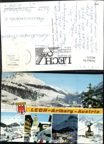 402351,Lech am Arlberg Totale Kirche Seilbahn Winterbilder Mehrbildkarte