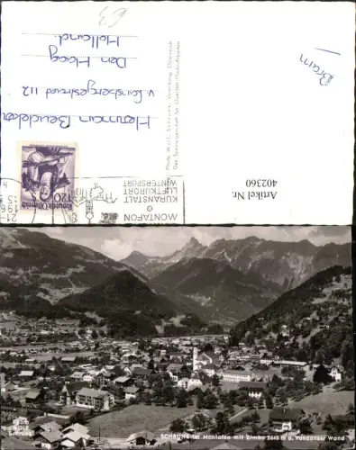 402360,Schruns im Montafon Totale m. Zimba Bergkulisse pub Foto Wolf
