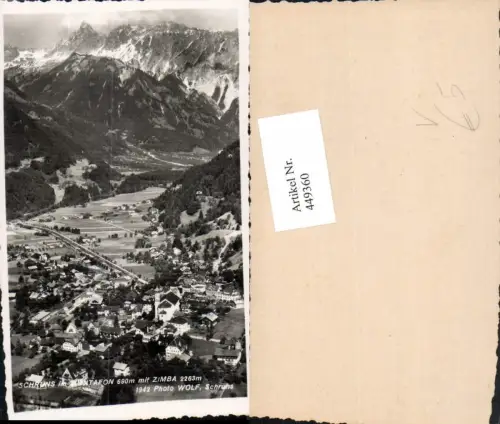 449360,Schruns im Montafon Totale m. Zimba Bergkulisse pub Foto Wolf 1942