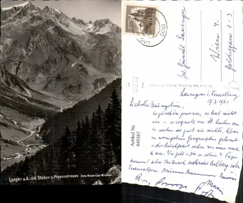 449387,Langen am Arlberg m. Stuben Totale Bergkulisse pub Risch-Lau W8580