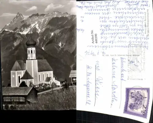 449390,Bartholomäberg Pfarrkirche Kirche geg. Zimba Bergkulisse