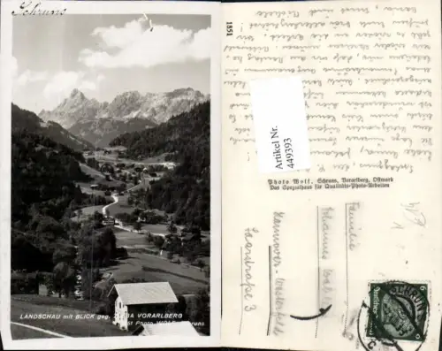 449393,Landschau m. Blick geg. Zimba Bergkulisse pub Foto Wolf 1851