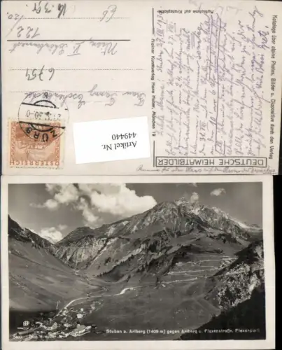 449440,Stuben am Arlberg Totale m. Flexenstraße Bergkulisse pub H. Huber 5409