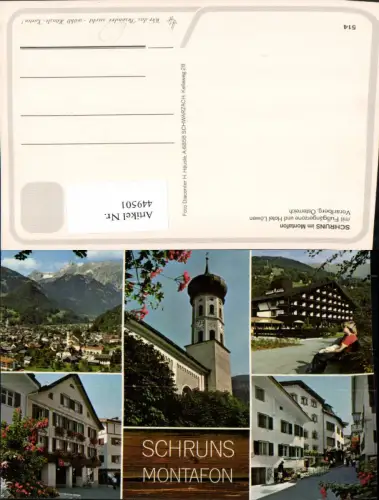 449501,Schruns im Montafon Totale Turm Hotel Löwen Mehrbildkarte
