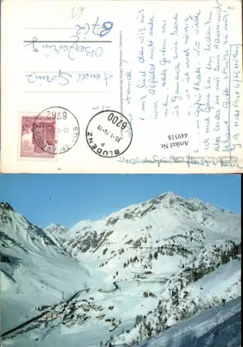 449518,Stuben am Arlberg Totale geg. Flexenstraße Bergkulisse Winterbild